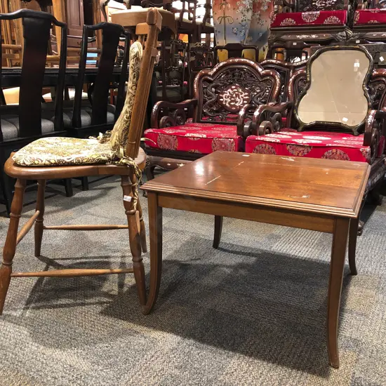 Oak Stick Back Country Dining Chair together with Mahogany Side Table