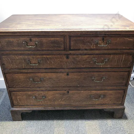 Georgian Oak Flat Front Chest of Drawers