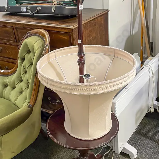 Mahogany Standard Lamp with Occasional Table Base