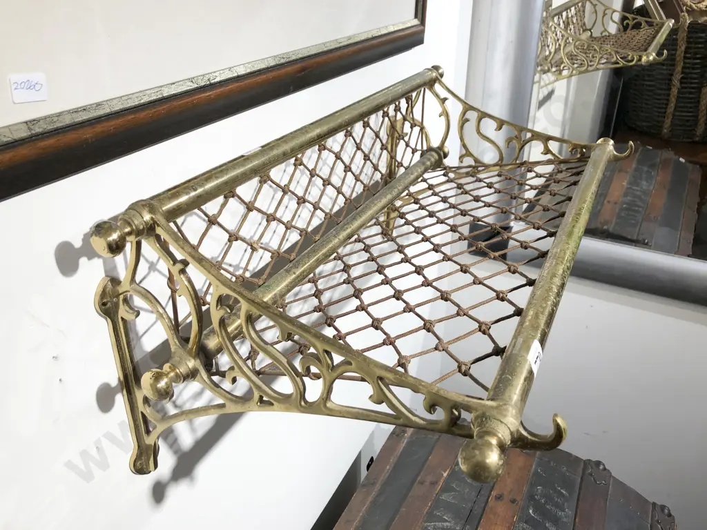 Vintage Brass Luggage Rack Image 1++