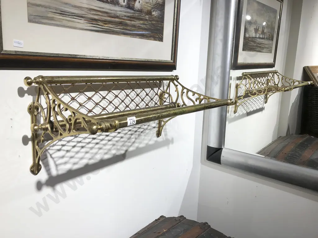 Vintage Brass Luggage Rack Image 1++