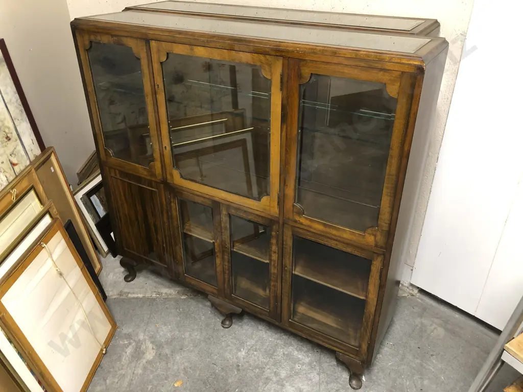 Matched Pair of Bevelled Glass China Cabinets Image 1++