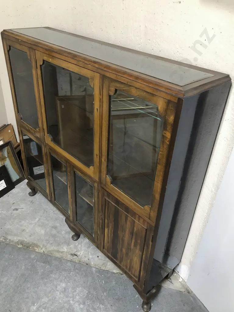 Matched Pair of Bevelled Glass China Cabinets Image 1++