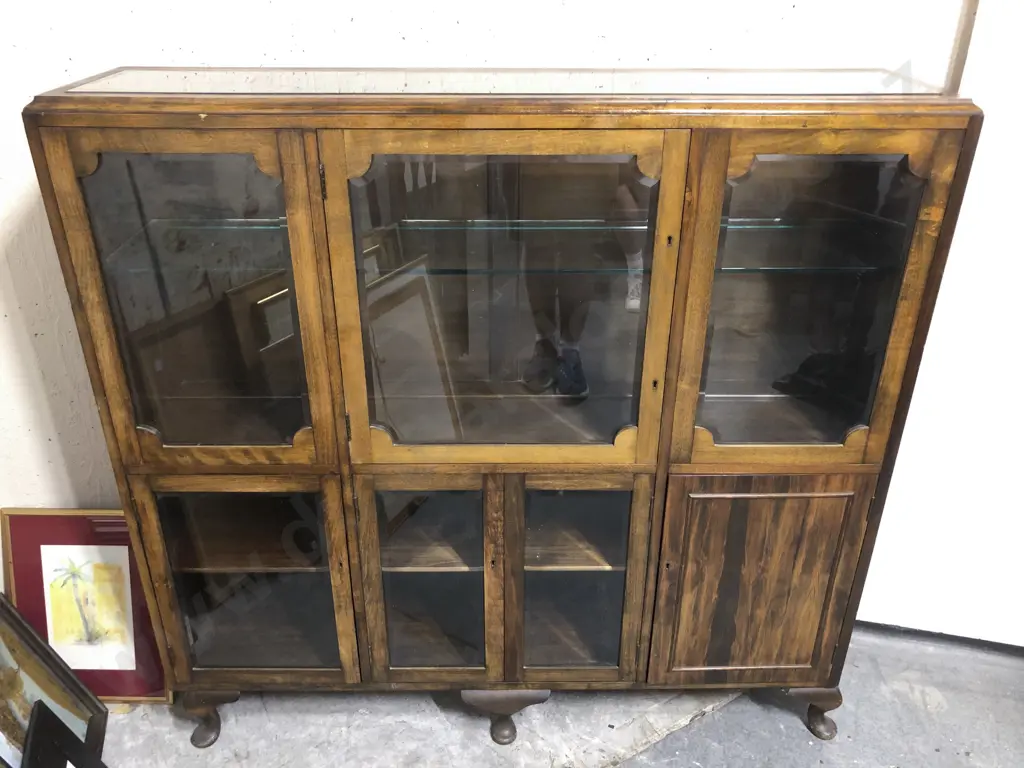 Matched Pair of Bevelled Glass China Cabinets Image 1++