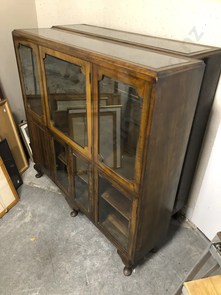 Matched Pair of Bevelled Glass China Cabinets Image 1++