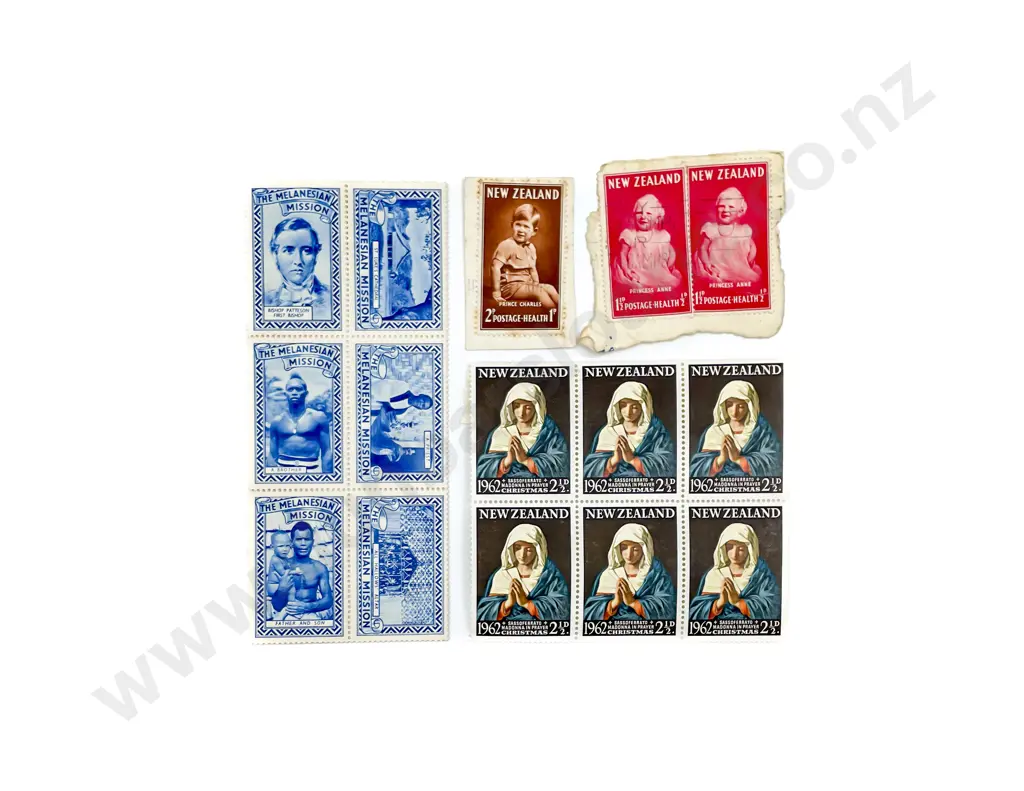 NZ Collection Mainly Pre-Decimal Health Stamp Mint Sheets with assorted blocks Image 1++