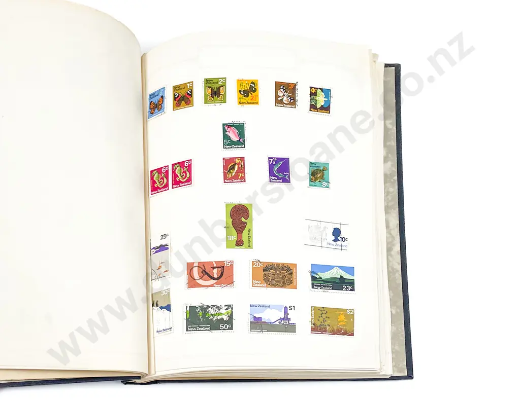 NZ Vintage Three Stamp Album (stamp pages sparse) Image 1++