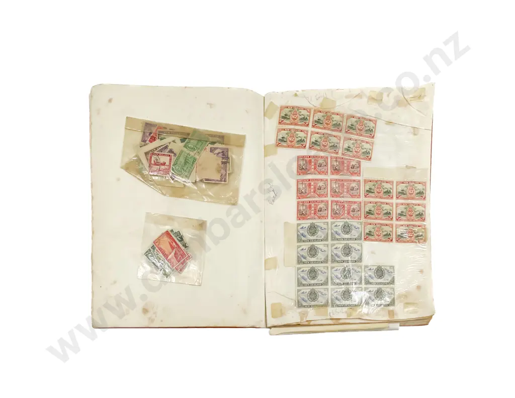 NZ Block Sheets with Small Block Album and Vintage Social Security Stamps Image 1++