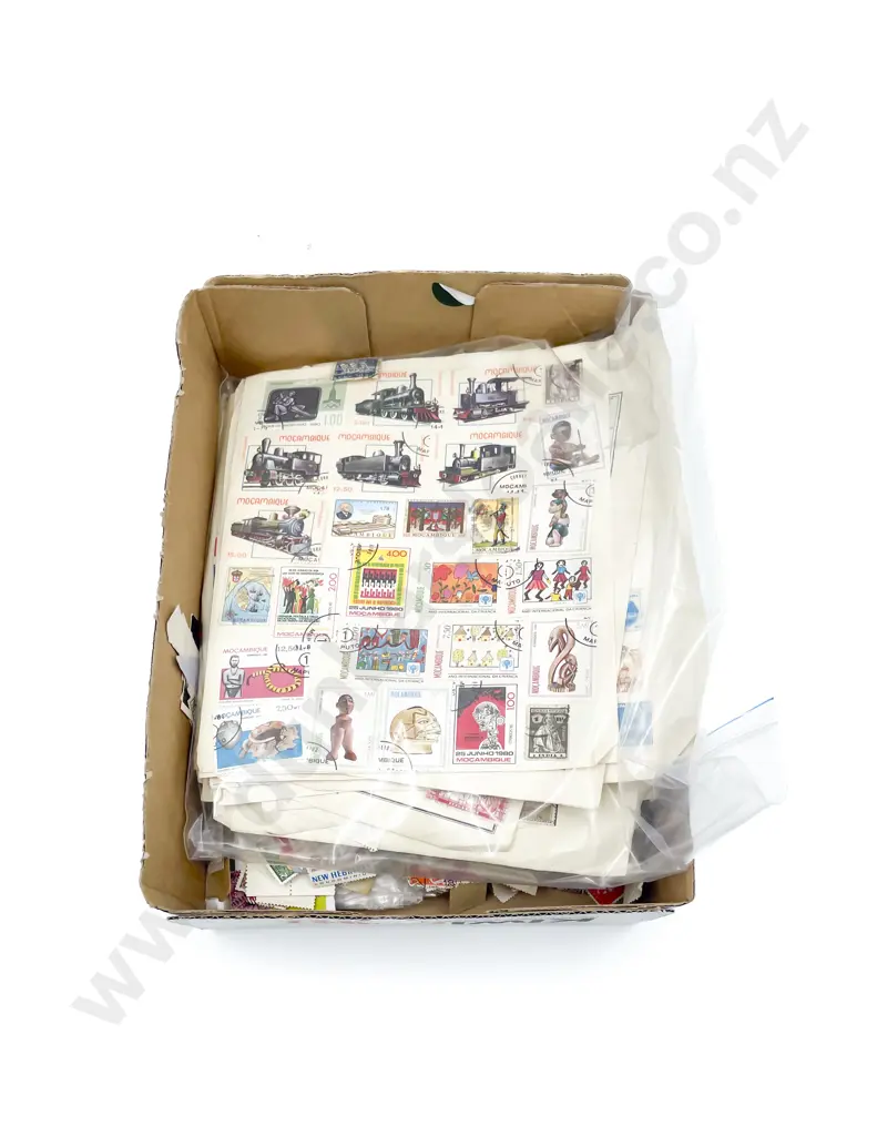Vintage World Stamps on Loose Sheets with Qty Un-Sorted Image 1++