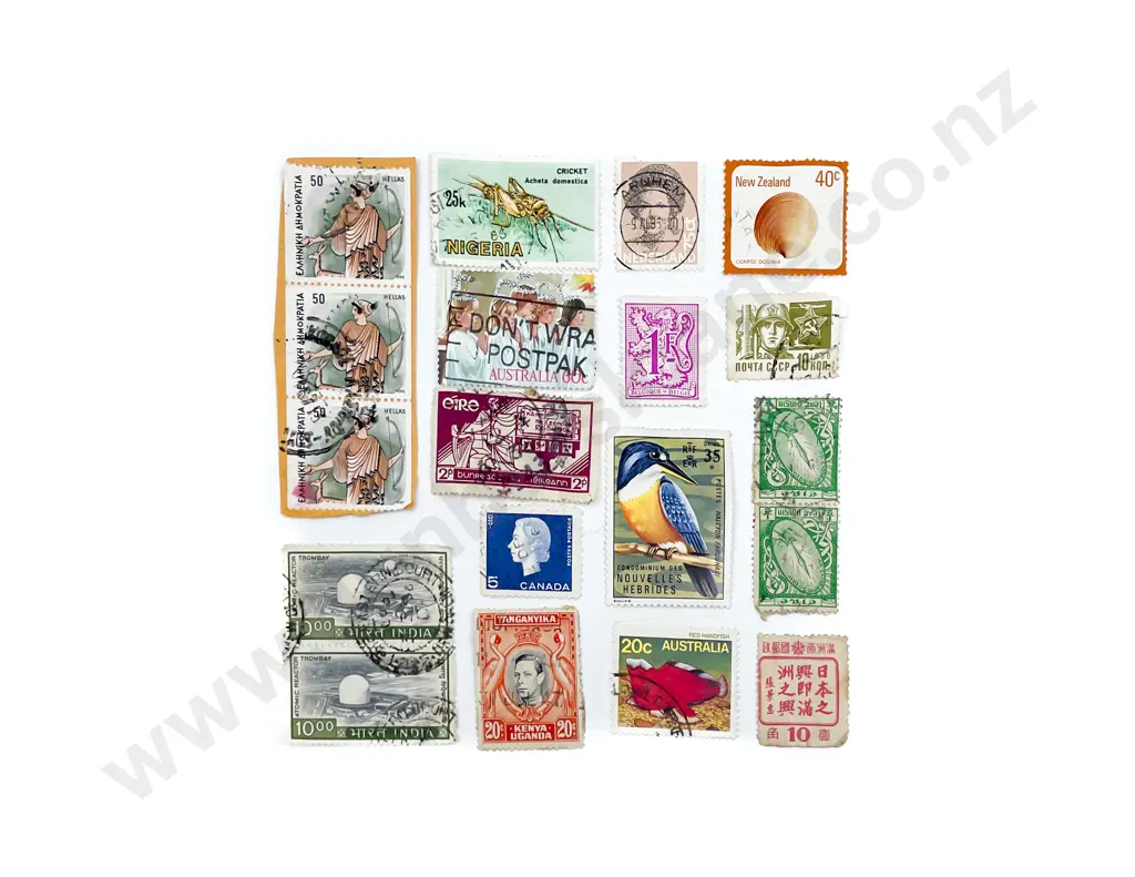 Vintage World Stamps on Loose Sheets with Qty Un-Sorted Image 1++