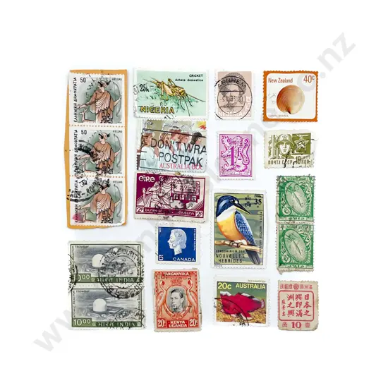 Vintage World Stamps on Loose Sheets with Qty Un-Sorted