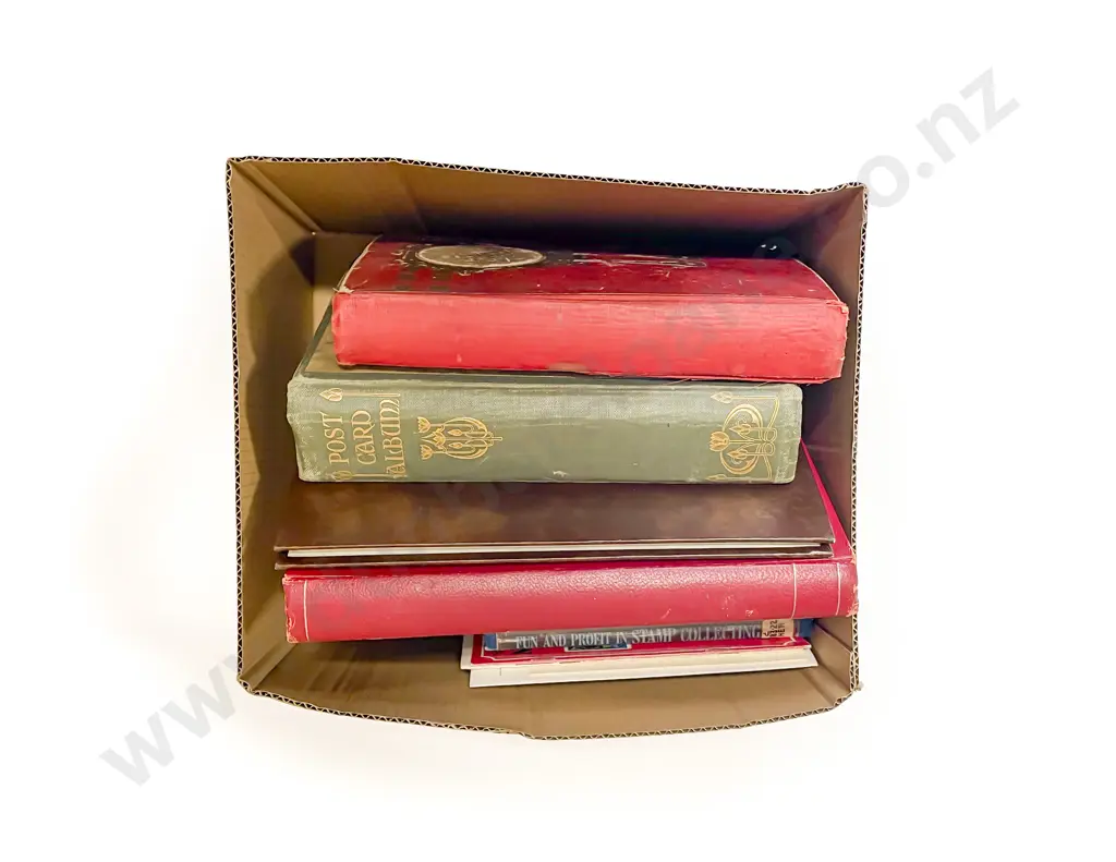 Collection Stamp Reference with Unused Albums and Two Empty Postcard Albums Image 1++
