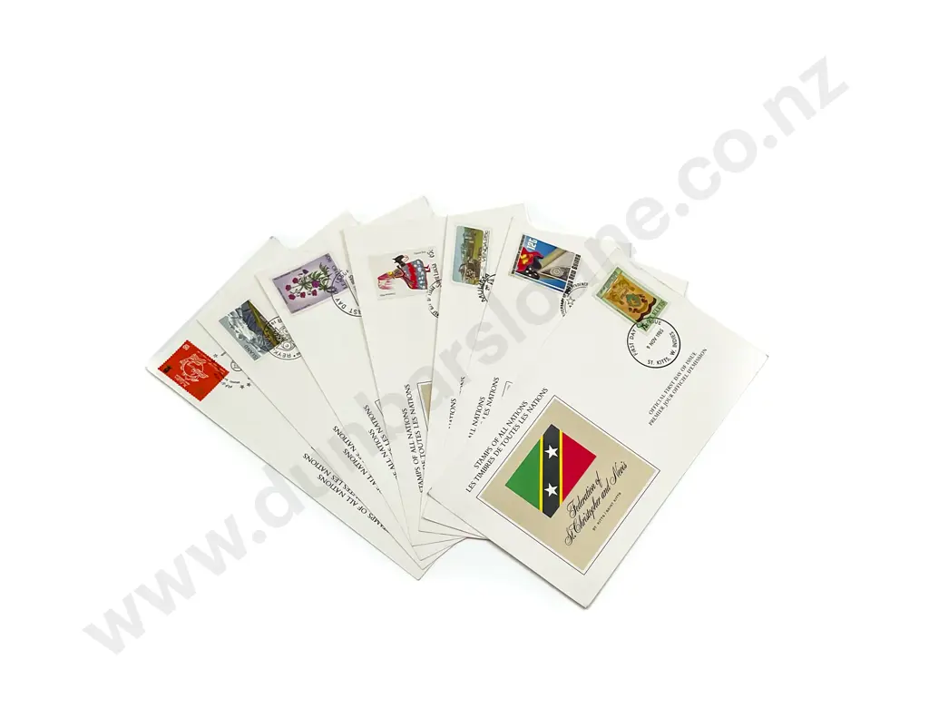 Two Containers Stamps of All Nations Official First Day of Issue Image 1++