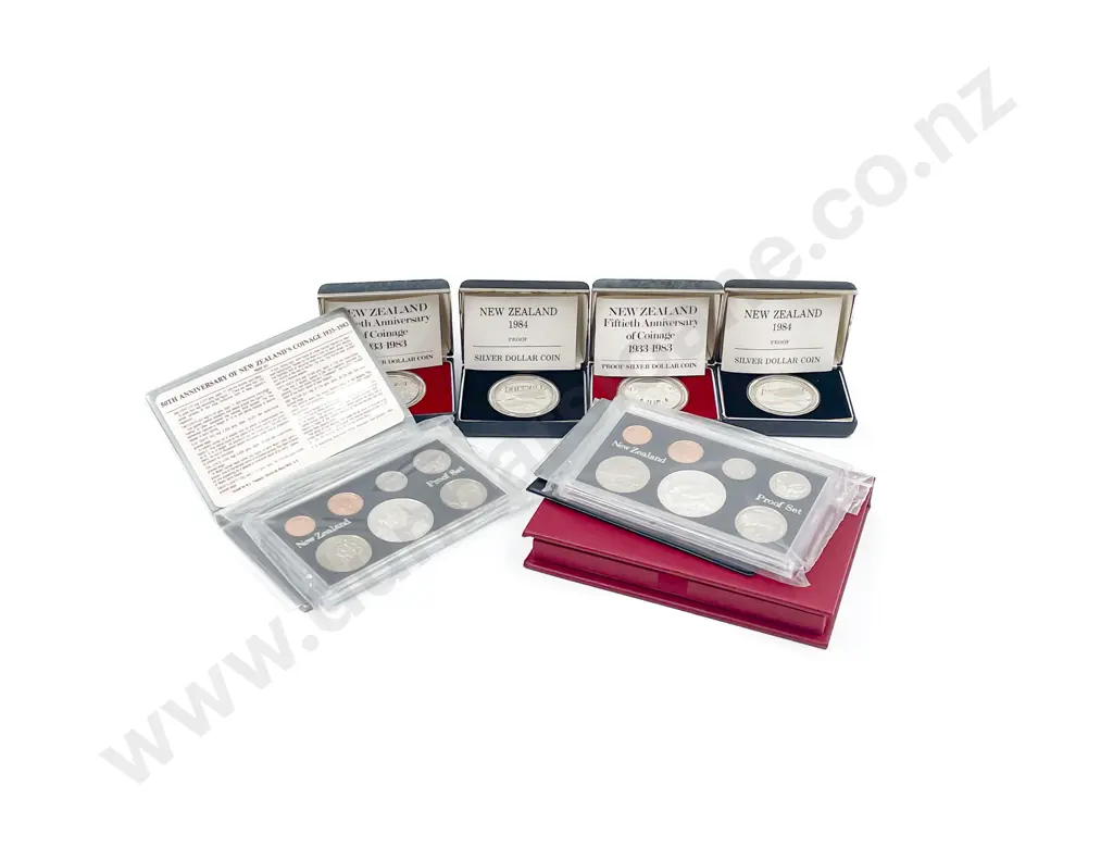 NZ 1984 Robin Proof Coin Set Proof $1 x2 1983 Coinage Proof Coin Set $1 x2 and 1994 Proof Set Image 1++
