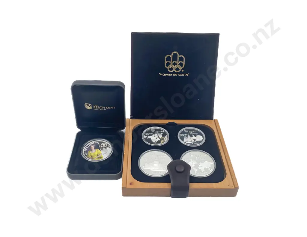 Canada 1972 Olympics Four Silver Proof $10x 2 $5x 2 Coin Set Image 1++