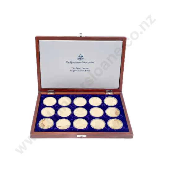 Birmingham Mint The New Zealand Rugby Hall of Fame 15 Proof Silver Gilt Medallions