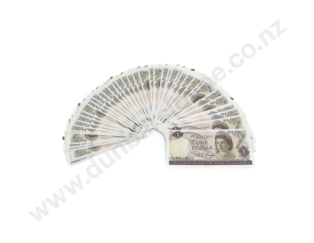 NZ 52 Consecutive $1 Bank Notes Signed Knight B24 778261 - 778312 Image 1++