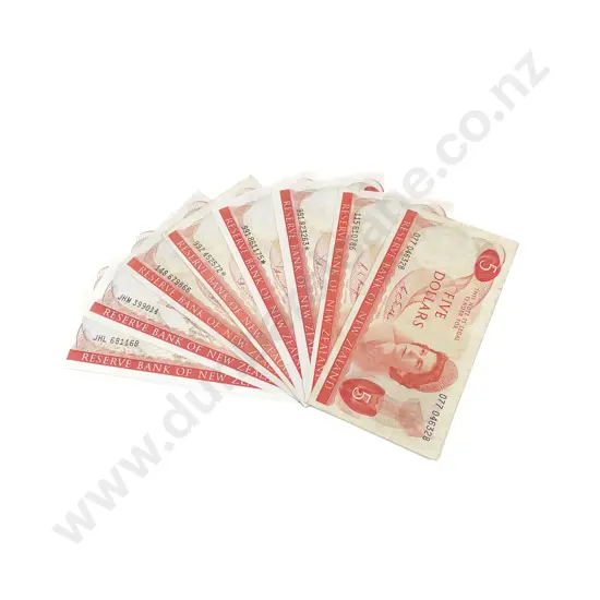 NZ 8 $5 Bank Notes signed Brash Hardie Knight and Wilks