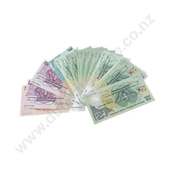 PNG Unc Bank Notes 20 10 5 x2 2 x10