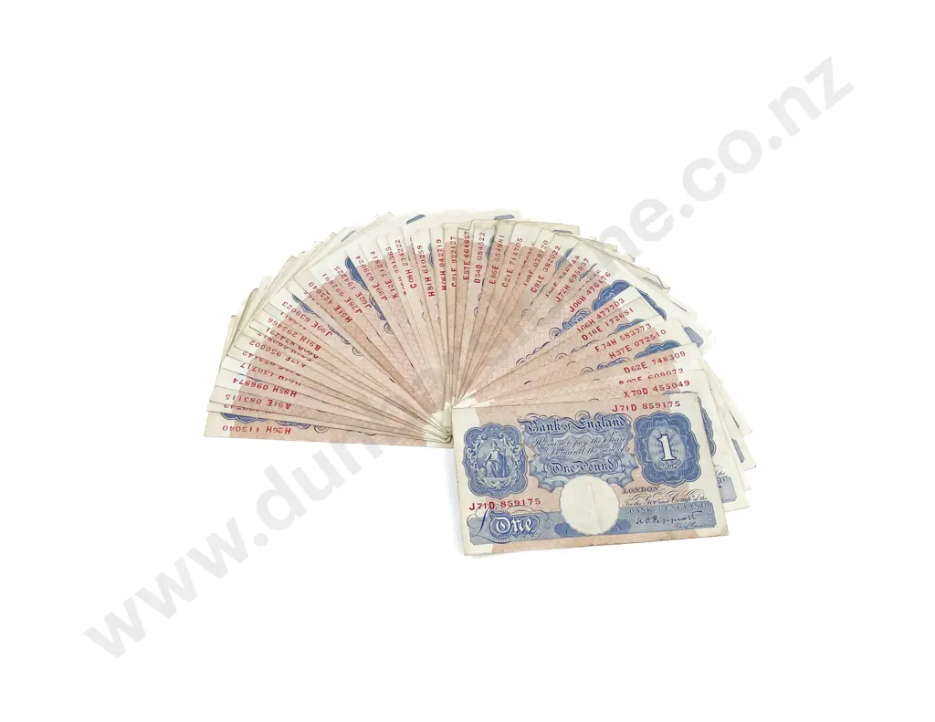 UK 1940- 1948 50 One Pound Emergency Wartime Issue Bank Notes Image 1++