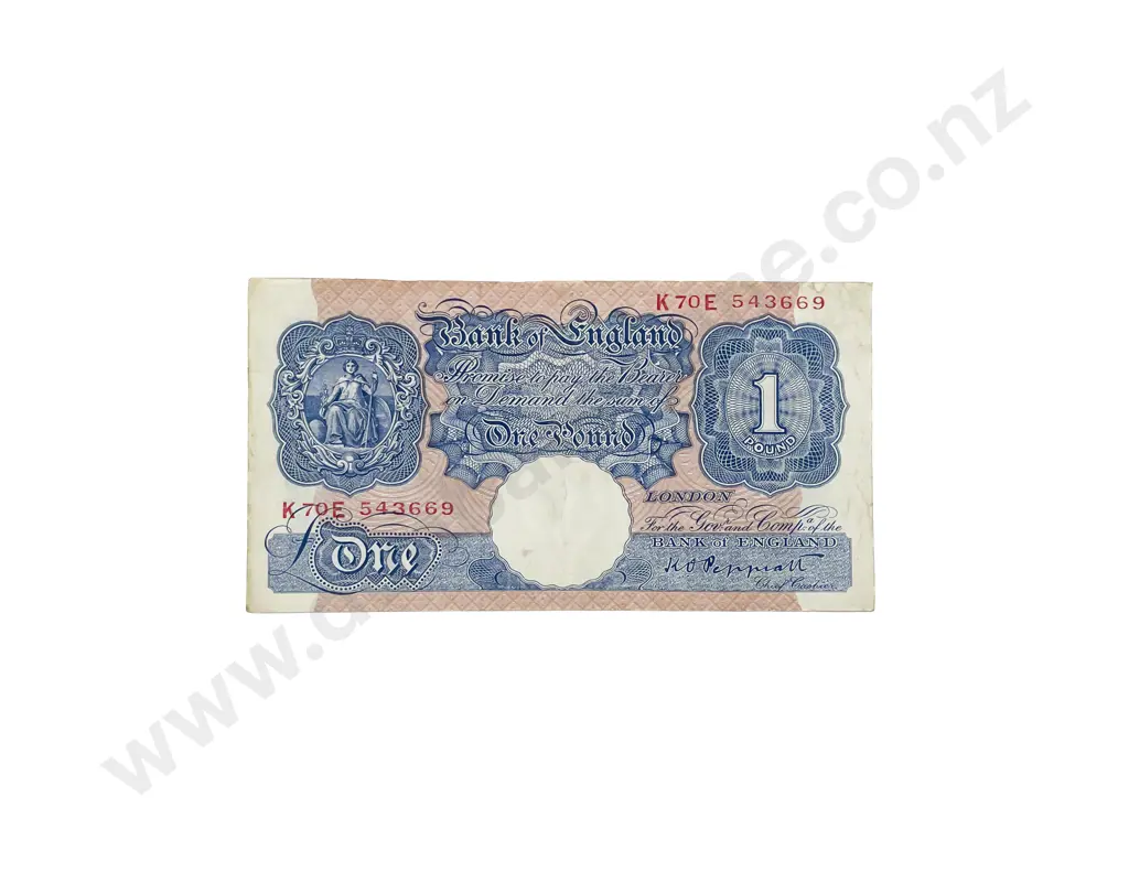 UK 1940- 1948 50 One Pound Emergency Wartime Issue Bank Notes Image 1++