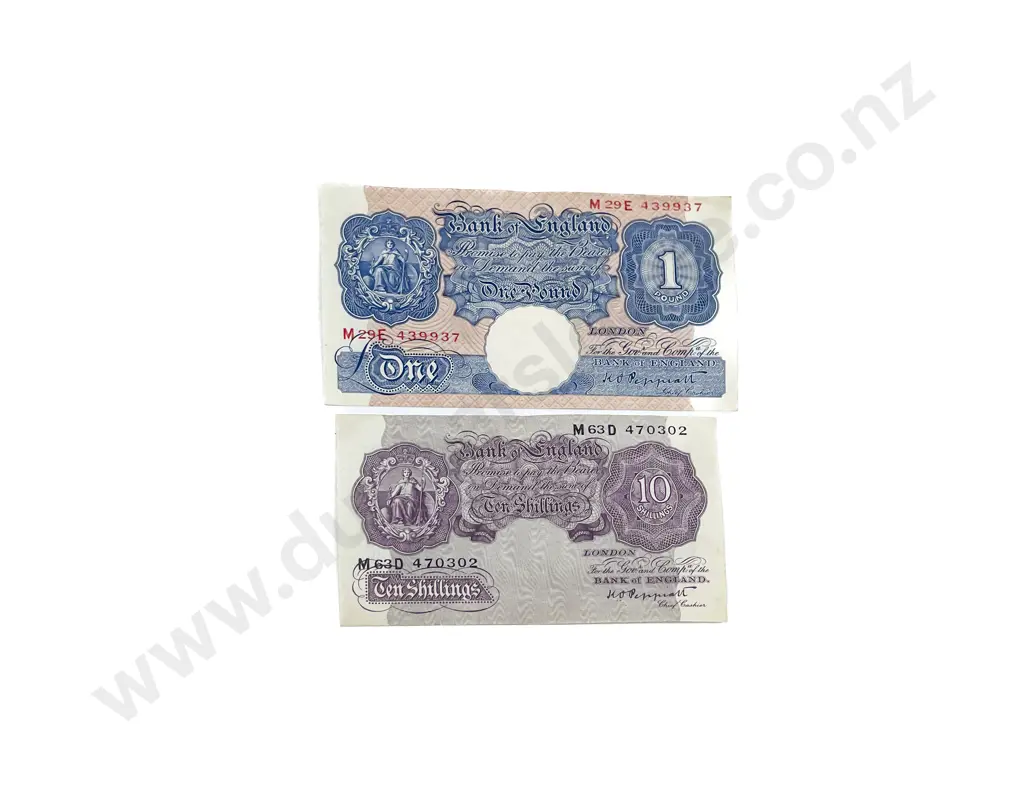 UK 10 Ten Shilling Emergency Wartime Issue Bank Notes Image 1++