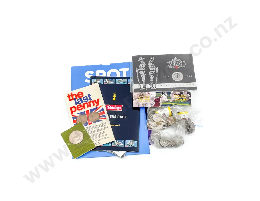 NZ Presentation Packs with Vintage Pocket Change Coinage Image 1++