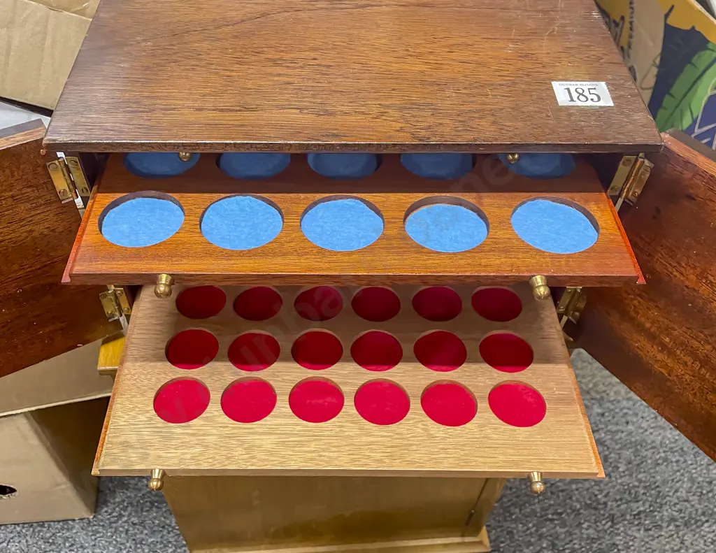 Vintage Beech Collectors Coin Cabinet Image 1++
