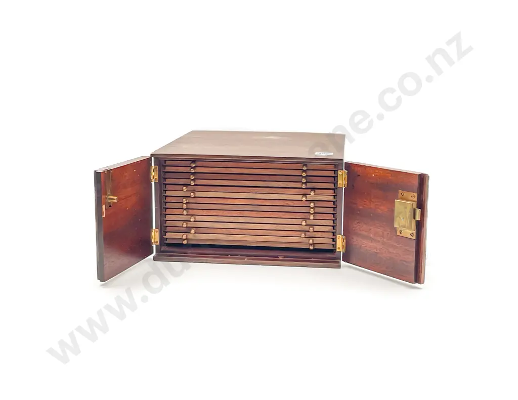 Vintage Beech Collectors Coin Cabinet Image 1++