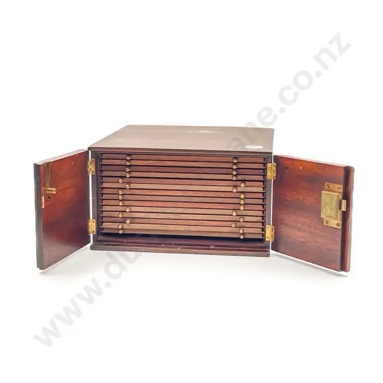 Vintage Beech Collectors Coin Cabinet