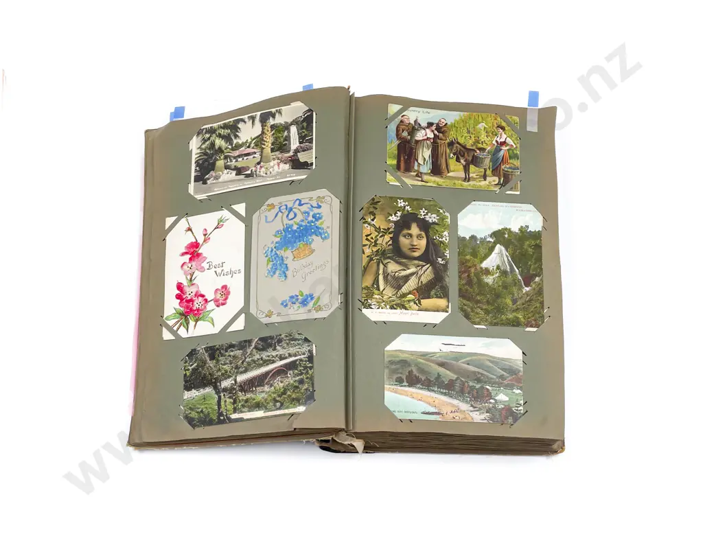 Late C19th Early C20th Large Postcard Album Image 1++