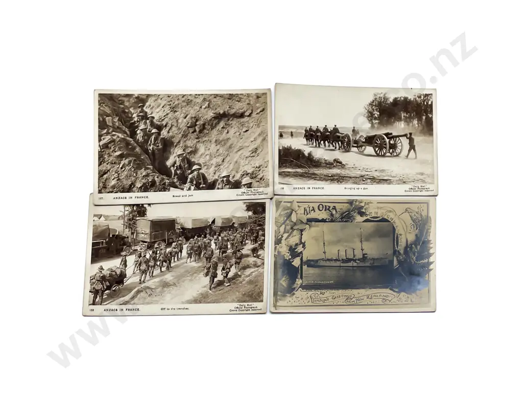 Seven WWI Military Themed Postcards Image 1++