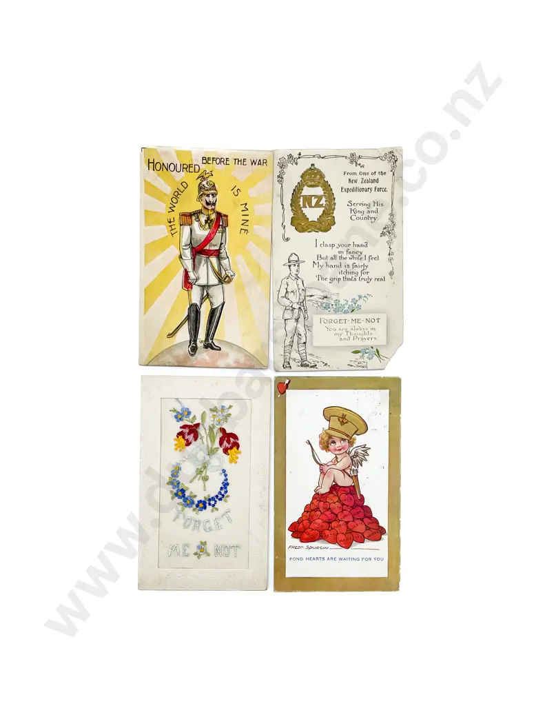 Seven WWI Military Themed Postcards Image 1++