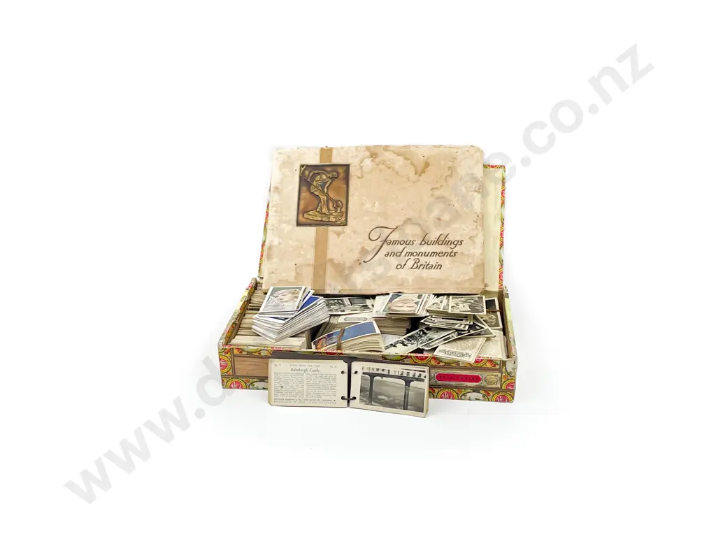 Large Qty Loose Cigarette Cards with Album of Metal Plaque Buildings and Monuments Image 1++