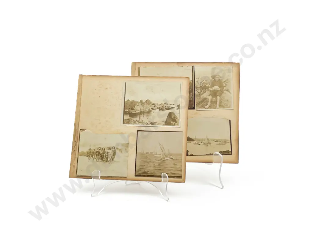 Early C20th Loose Photograph Album Pages Mounted with Snapshot Photography Image 1++