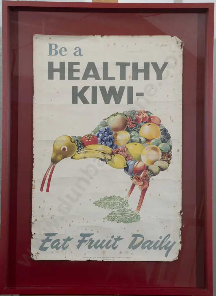 Vintage Framed Poster - Be A Healthy Kiwi (a/f) Image 1++