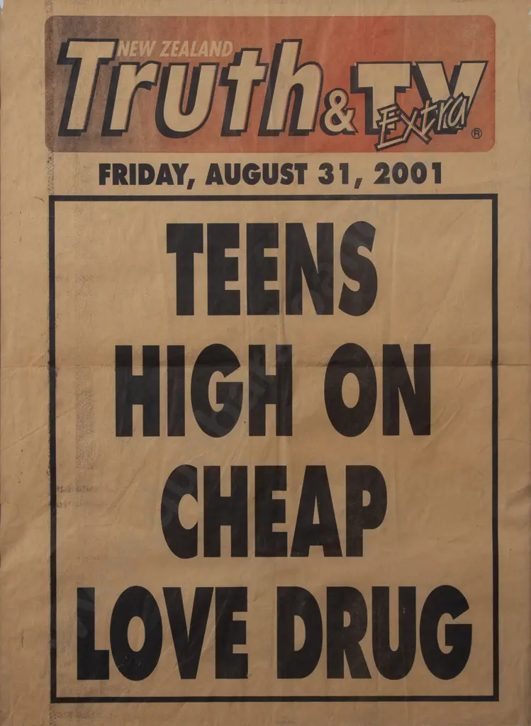NZ Truth Framed Poster - Teens High on Cheap Love Drug Image 1++