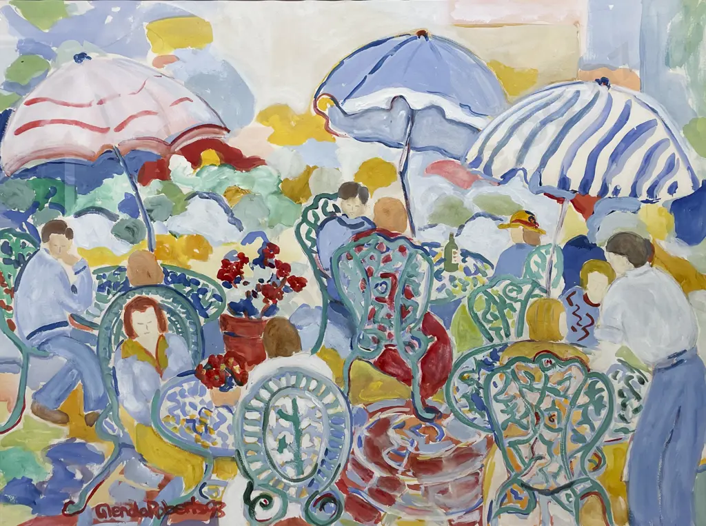 Glenda Roberts (1939 - 2014) - Outdoor Cafe Image 1++
