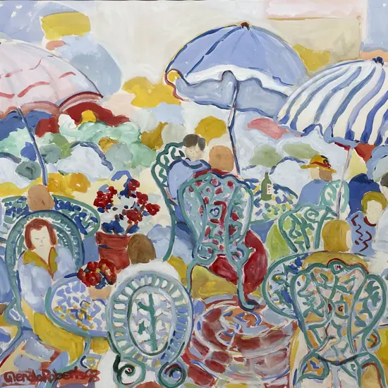 Glenda Roberts (1939 - 2014) - Outdoor Cafe
