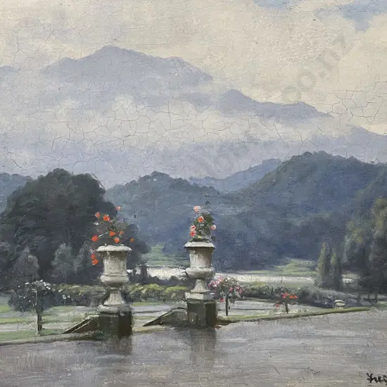 Frederick Elwell (British 1870 - 1958) - From the Terrace Trossachs Hotel