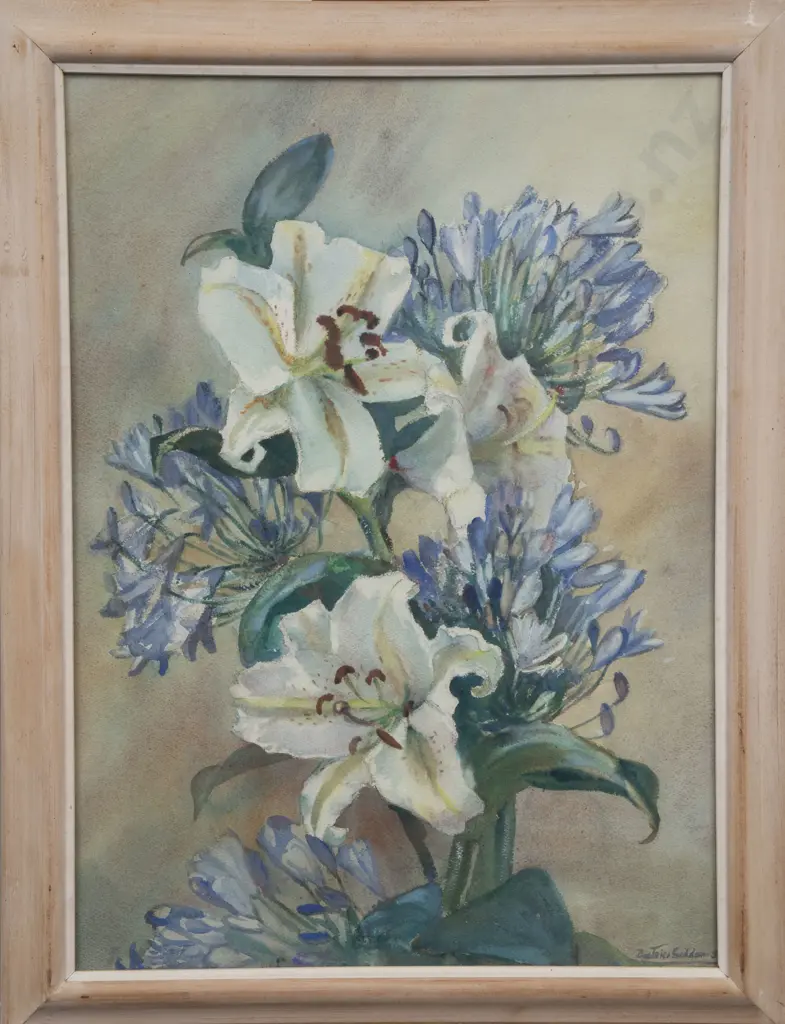 Beatrice Seddon (1889-1987) - Lillies & Agapanthus Image 1++