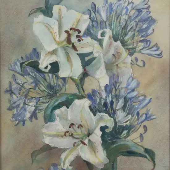 Beatrice Seddon (1889-1987) - Lillies & Agapanthus