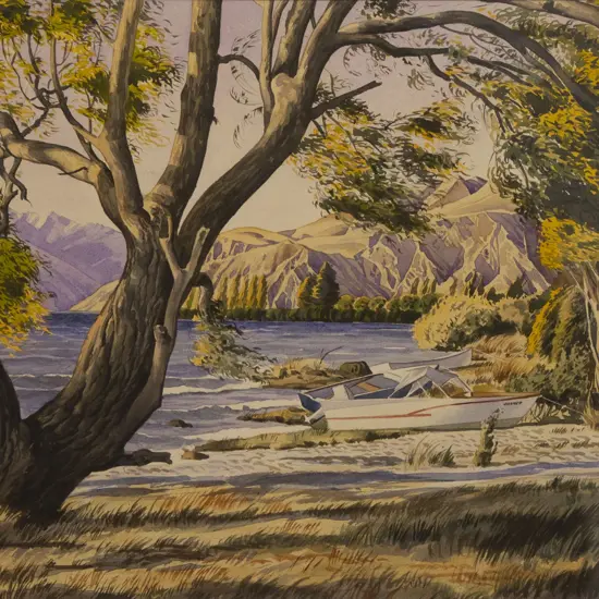 Allan Mitchell (1927 - 2015) - Lake Scene With Speedboats