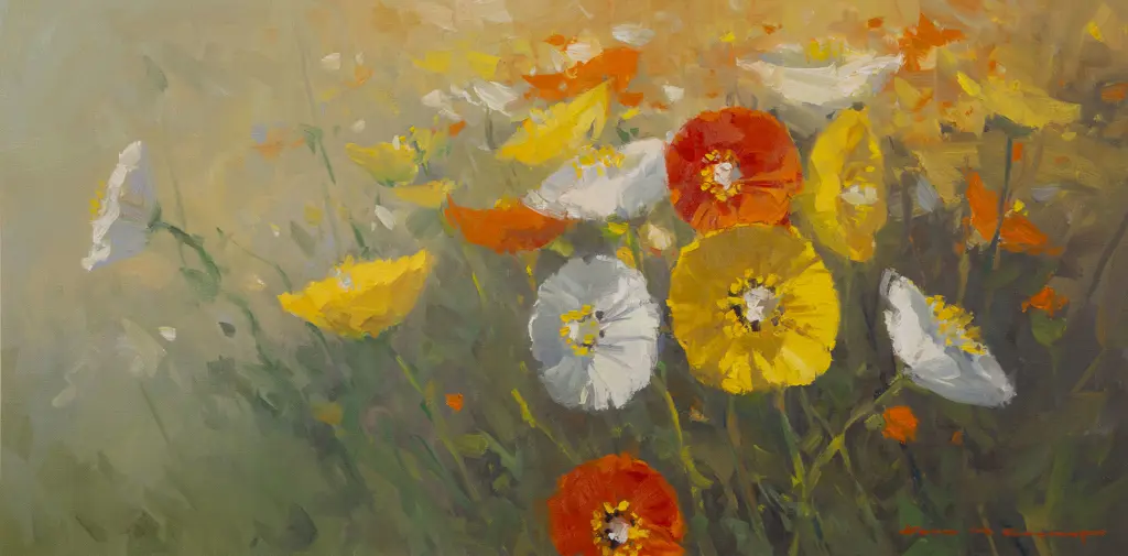 John Crump (b 1943) - Iceland Poppies Image 1++