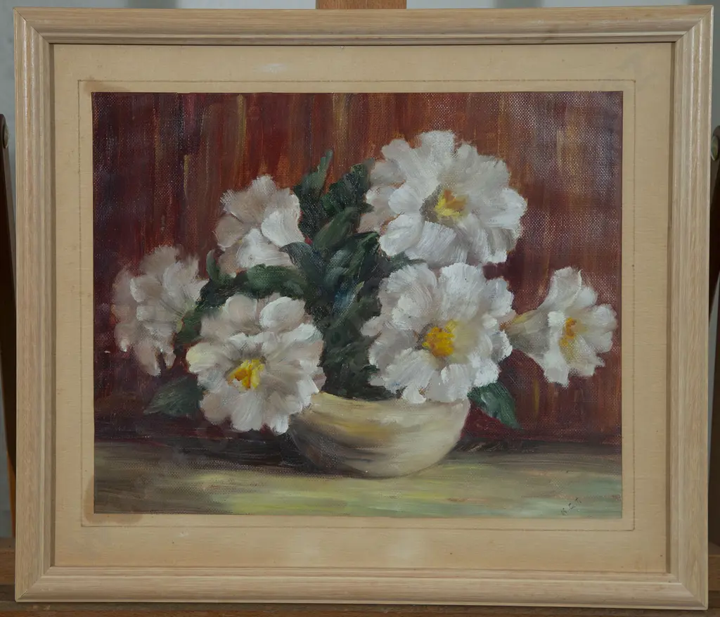 Unknown Artist - Still Life with White Camellias Image 1++