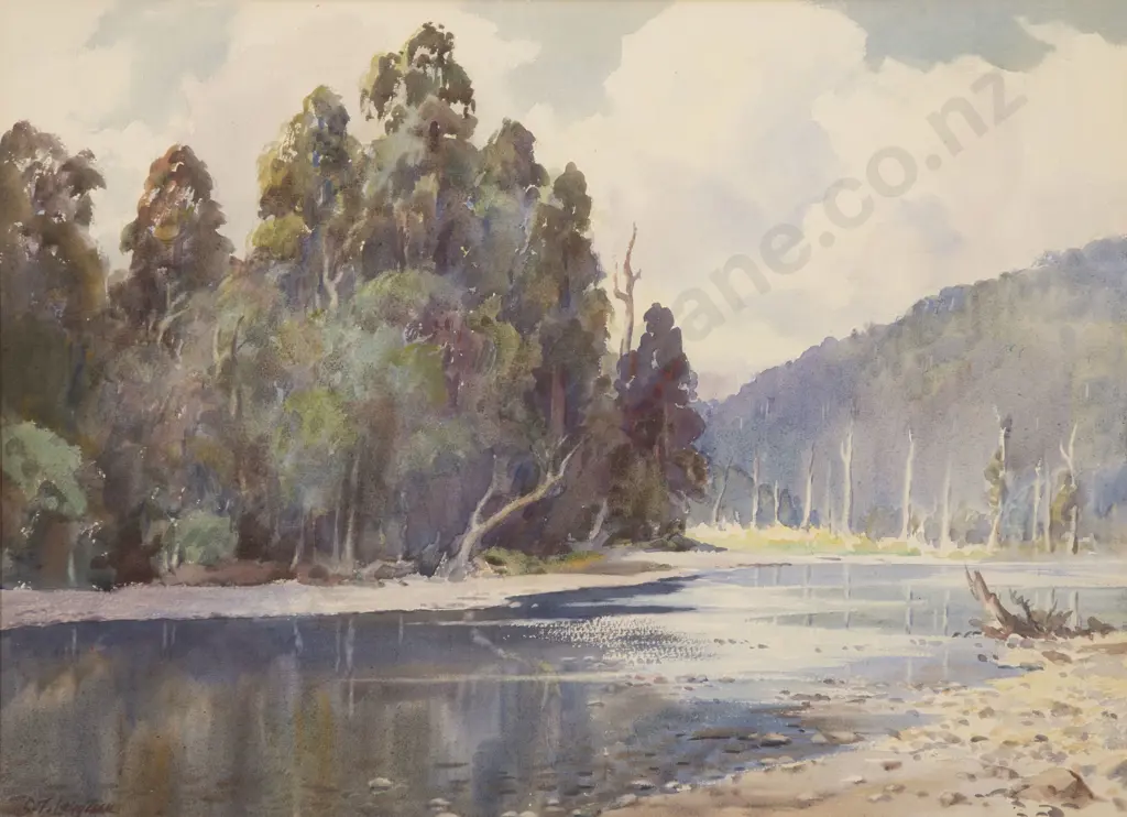 Carl Laugesen (1900 - 1987) - River Scene Image 1++