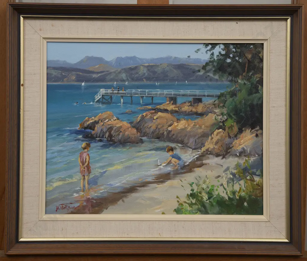 Don Neilson (1924 - 2003) - Wharf Worser Bay Image 1++