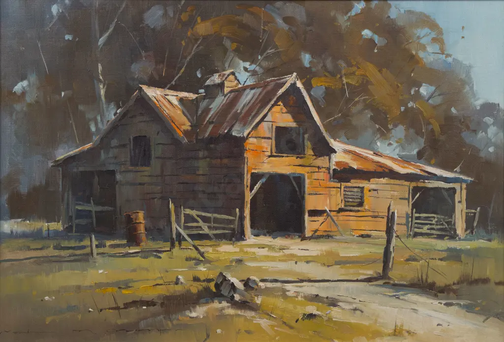 John M. Crump (b. 1943) - Deserted Barn Image 1++