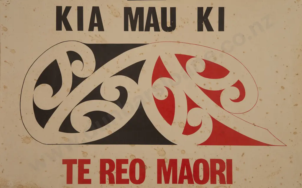 Vintage Poster - Kia Mau Ki Te Reo Maori (a/f) Image 1++