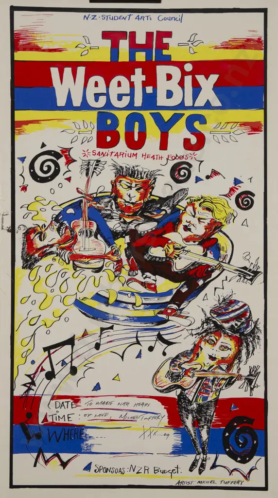 Michel Tuffery (b 1966) - Cookie & The Weetbix Boys Poster (unframed) Image 1++